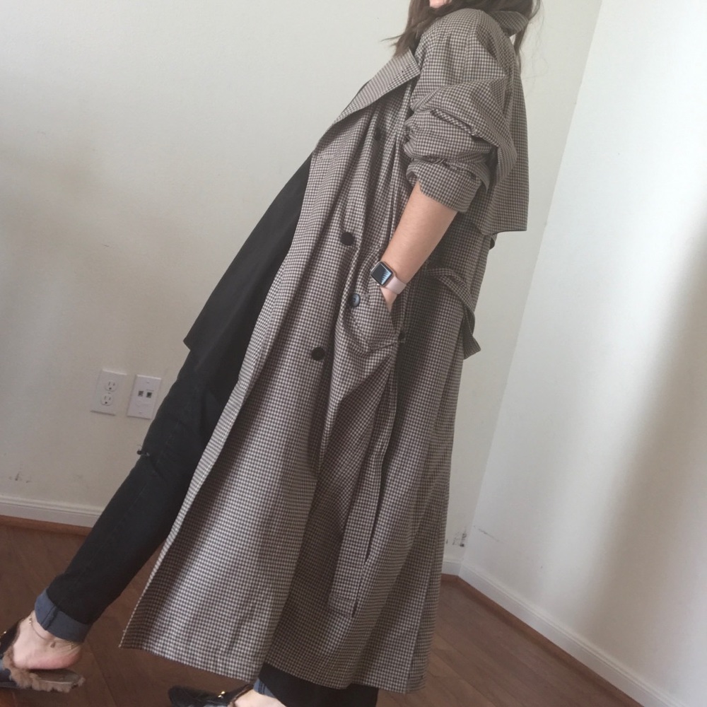 Vintage Misty Harbor  Checkered Trenchcoat - Picture 3 of 8